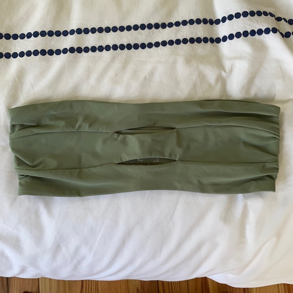 Boys and Arrows green bandeau bikini top